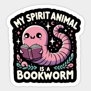 My Spirit Animal Is a Bookworm Sticker